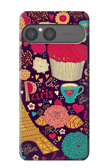 S2353 Paris Cartoon Vintage Pattern Hülle Schutzhülle Taschen für Sony Xperia 10 VII