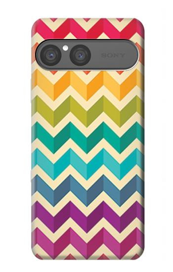S2362 Rainbow Colorful Shavron Zig Zag Pattern Hülle Schutzhülle Taschen für Sony Xperia 10 VII