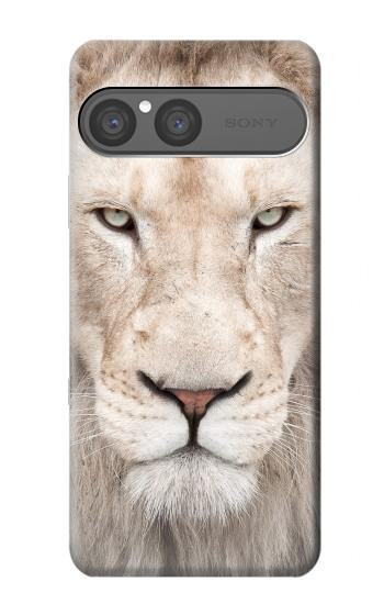 S2399 White Lion Face Hülle Schutzhülle Taschen für Sony Xperia 10 VII