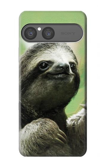 S2708 Smiling Sloth Hülle Schutzhülle Taschen für Sony Xperia 10 VII, 10 VIII