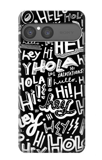 S2744 Hey Hi Hello Art Pattern Hülle Schutzhülle Taschen für Sony Xperia 10 VII