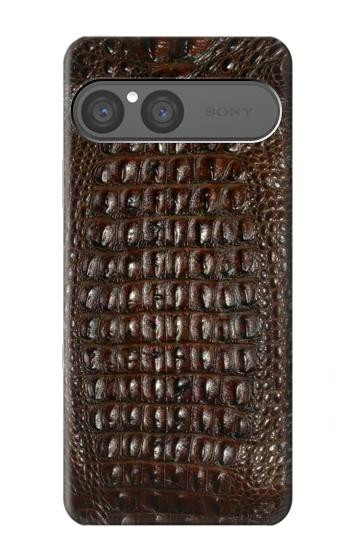 S2850 Brown Skin Alligator Graphic Printed Hülle Schutzhülle Taschen für Sony Xperia 10 VII, 10 VIII