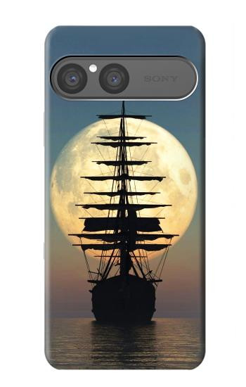 S2897 Pirate Ship Moon Night Hülle Schutzhülle Taschen für Sony Xperia 10 VII, 10 VIII