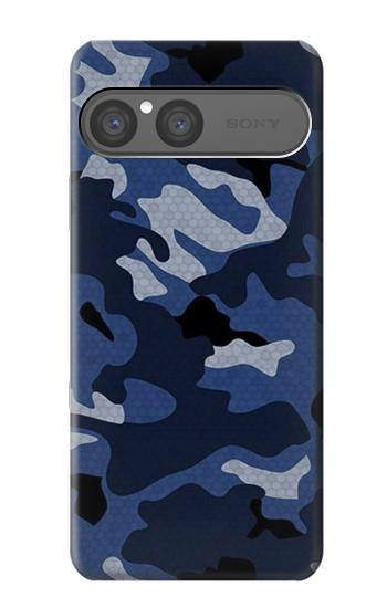 S2959 Navy Blue Camo Camouflage Hülle Schutzhülle Taschen für Sony Xperia 10 VII, 10 VIII