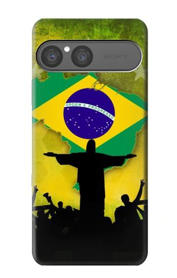 S2981 Brazil Football Soccer Hülle Schutzhülle Taschen für Sony Xperia 10 VII, 10 VIII