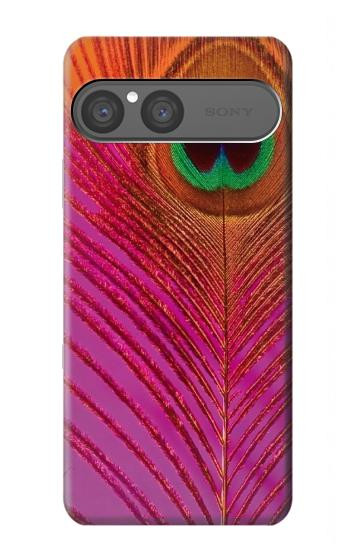 S3201 Pink Peacock Feather Hülle Schutzhülle Taschen für Sony Xperia 10 VII