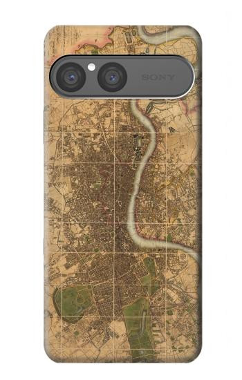 S3230 Vintage Map of London Hülle Schutzhülle Taschen für Sony Xperia 10 VII, 10 VIII