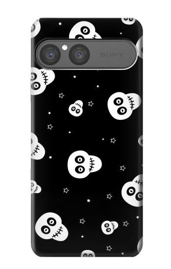 S3261 Smile Skull Halloween Pattern Hülle Schutzhülle Taschen für Sony Xperia 10 VII