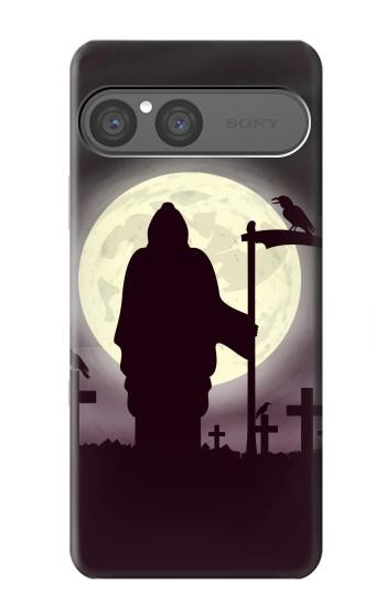 S3262 Grim Reaper Night Moon Cemetery Hülle Schutzhülle Taschen für Sony Xperia 10 VII
