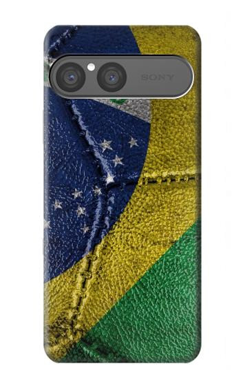S3297 Brazil Flag Vintage Football Graphic Hülle Schutzhülle Taschen für Sony Xperia 10 VII