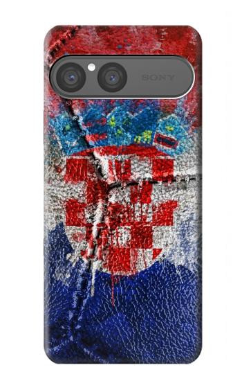 S3313 Croatia Flag Vintage Football Graphic Hülle Schutzhülle Taschen für Sony Xperia 10 VII
