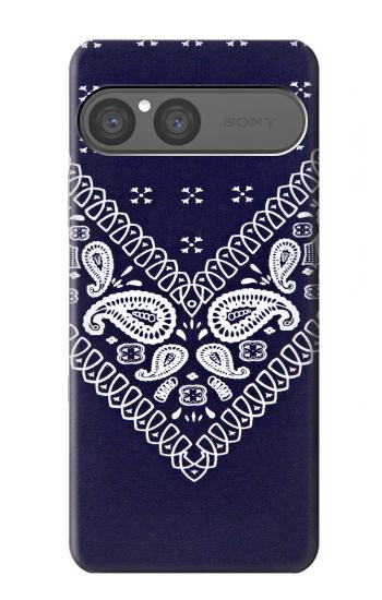 S3357 Navy Blue Bandana Pattern Hülle Schutzhülle Taschen für Sony Xperia 10 VII, 10 VIII