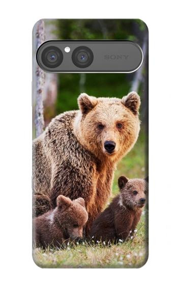 S3558 Bear Family Hülle Schutzhülle Taschen für Sony Xperia 10 VII