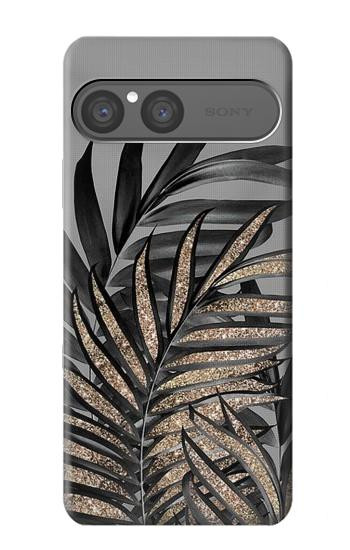 S3692 Gray Black Palm Leaves Hülle Schutzhülle Taschen für Sony Xperia 10 VII