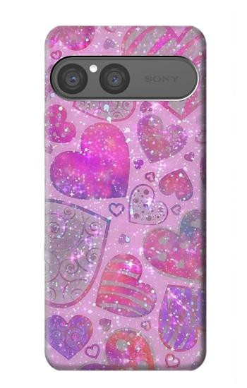S3710 Pink Love Heart Hülle Schutzhülle Taschen für Sony Xperia 10 VII, 10 VIII