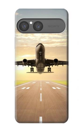 S3837 Airplane Take off Sunrise Hülle Schutzhülle Taschen für Sony Xperia 10 VII
