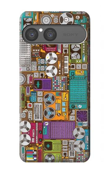 S3879 Retro Music Doodle Hülle Schutzhülle Taschen für Sony Xperia 10 VII