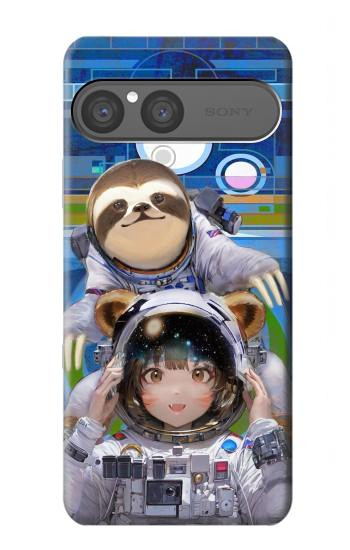 S3915 Raccoon Girl Baby Sloth Astronaut Suit Hülle Schutzhülle Taschen für Sony Xperia 10 VII, 10 VIII