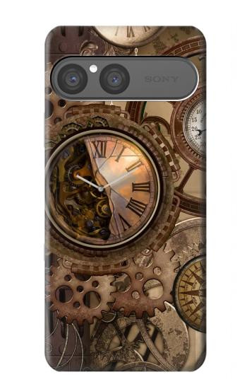 S3927 Compass Clock Gage Steampunk Hülle Schutzhülle Taschen für Sony Xperia 10 VII, 10 VIII