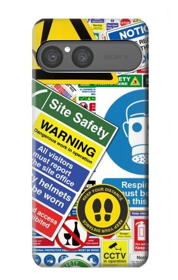 S3960 Safety Signs Sticker Collage Hülle Schutzhülle Taschen für Sony Xperia 10 VII, 10 VIII