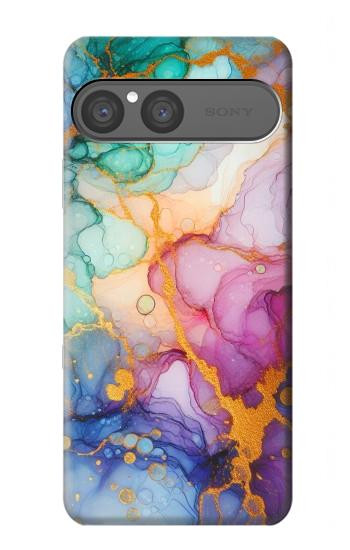 S4001 Multicolored Abstract Lilac Emerald Hülle Schutzhülle Taschen für Sony Xperia 10 VII