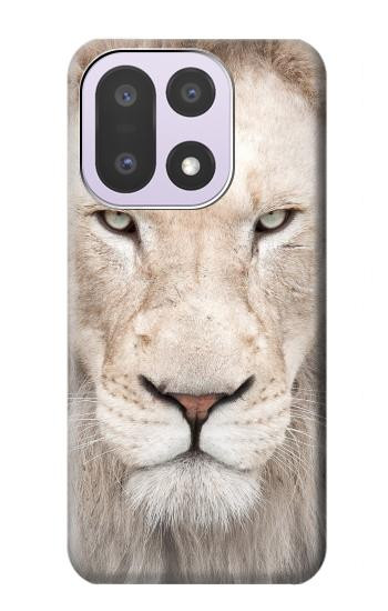 S2399 White Lion Face Hülle Schutzhülle Taschen für OnePlus 15