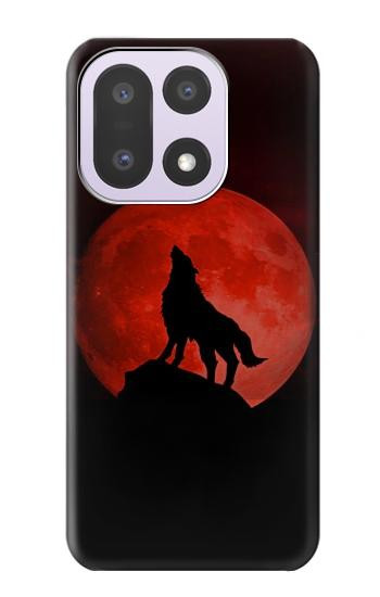 S2955 Wolf Howling Red Moon Hülle Schutzhülle Taschen für OnePlus 15