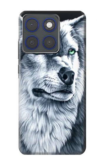 S0123 Grim White Wolf Hülle Schutzhülle Taschen für Motorola Edge 70