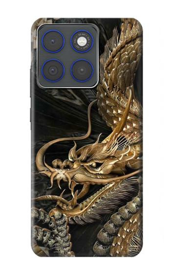 S0426 Gold Dragon Hülle Schutzhülle Taschen für Motorola Edge 70