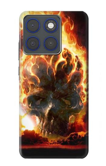 S0863 Hell Fire Skull Hülle Schutzhülle Taschen für Motorola Edge 70