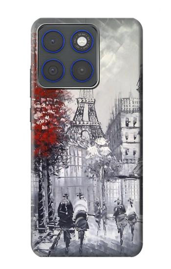 S1295 Eiffel Painting of Paris Hülle Schutzhülle Taschen für Motorola Edge 70