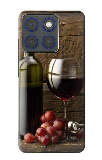 S1316 Grapes Bottle and Glass of Red Wine Hülle Schutzhülle Taschen für Motorola Edge 70