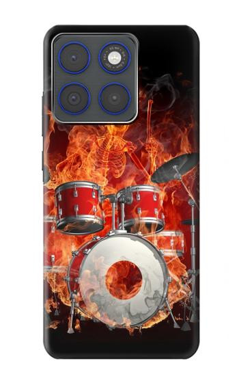 S1431 Skull Drum Fire Rock Hülle Schutzhülle Taschen für Motorola Edge 70