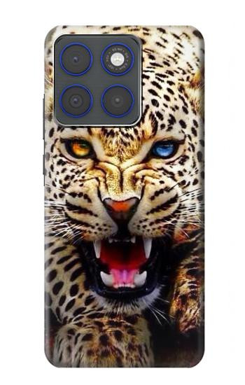 S1932 Blue Eyed Leopard Hülle Schutzhülle Taschen für Motorola Edge 70
