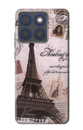 S2211 Paris Postcard Eiffel Tower Hülle Schutzhülle Taschen für Motorola Edge 70