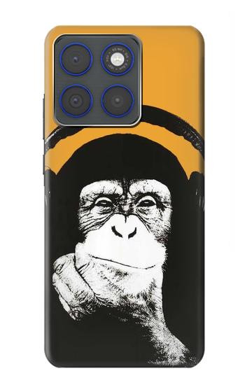 S2324 Funny Monkey with Headphone Pop Music Hülle Schutzhülle Taschen für Motorola Edge 70