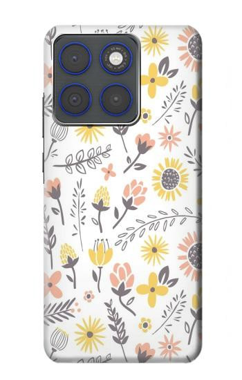 S2354 Pastel Flowers Pattern Hülle Schutzhülle Taschen für Motorola Edge 70