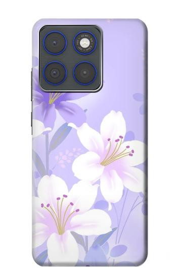 S2361 Purple White Flowers Hülle Schutzhülle Taschen für Motorola Edge 70