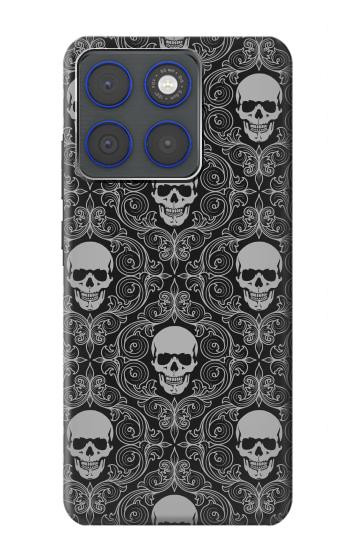 S2371 Skull Vintage Monochrome Pattern Hülle Schutzhülle Taschen für Motorola Edge 70