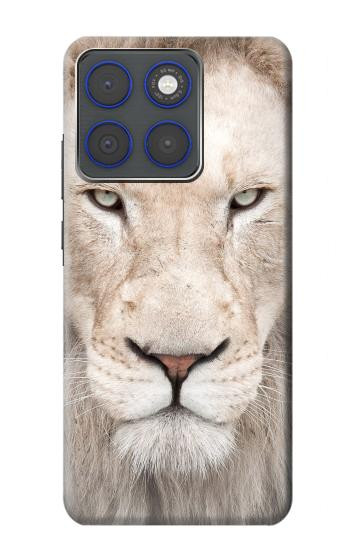 S2399 White Lion Face Hülle Schutzhülle Taschen für Motorola Edge 70