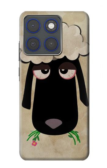 S2826 Cute Cartoon Unsleep Black Sheep Hülle Schutzhülle Taschen für Motorola Edge 70