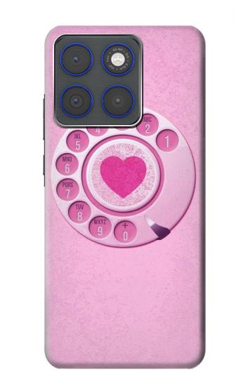 S2847 Pink Retro Rotary Phone Hülle Schutzhülle Taschen für Motorola Edge 70