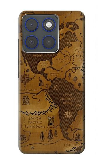 S2861 Antique World Map Hülle Schutzhülle Taschen für Motorola Edge 70