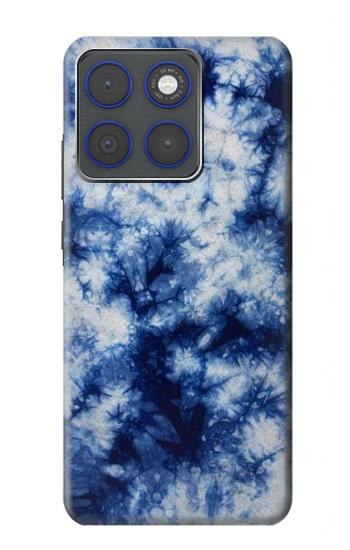 S3439 Fabric Indigo Tie Dye Hülle Schutzhülle Taschen für Motorola Edge 70