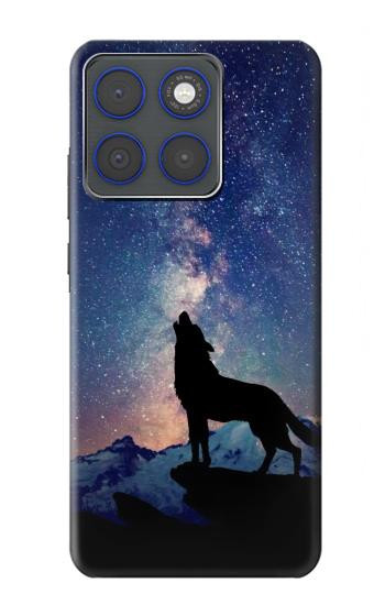 S3555 Wolf Howling Million Star Hülle Schutzhülle Taschen für Motorola Edge 70