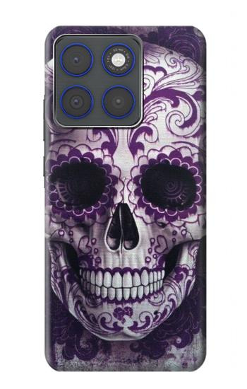 S3582 Purple Sugar Skull Hülle Schutzhülle Taschen für Motorola Edge 70