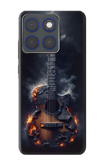 S3972 Burned Acoustic Guitar Graphic Hülle Schutzhülle Taschen für Motorola Edge 70