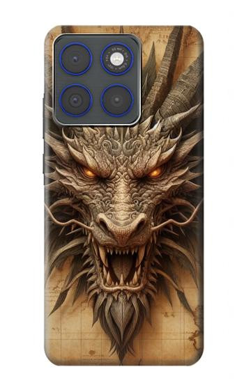 S3981 Dragon Head Old Map Hülle Schutzhülle Taschen für Motorola Edge 70