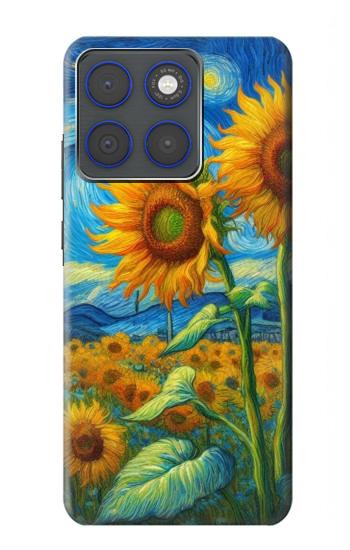 S4019 Sunflower Van Gogh Style Hülle Schutzhülle Taschen für Motorola Edge 70