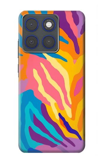 S4037 Colorful Zebra Pattern Hülle Schutzhülle Taschen für Motorola Edge 70